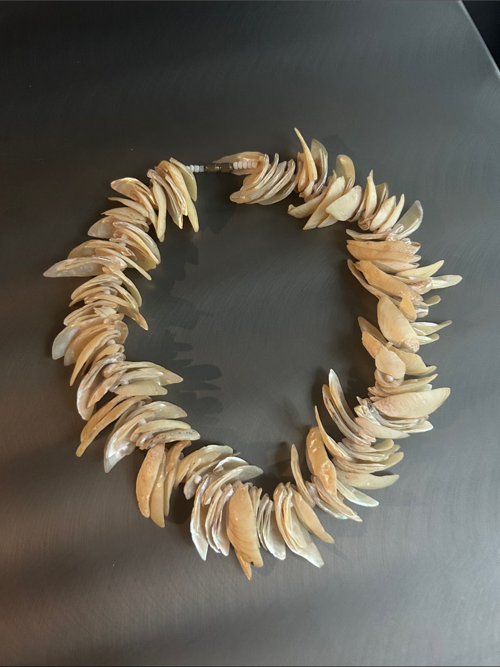 Handcrafted Natural Shell Statement Necklace in Cream